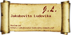 Jakubovits Ludovika névjegykártya